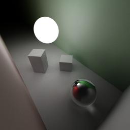 path traced image using bsray